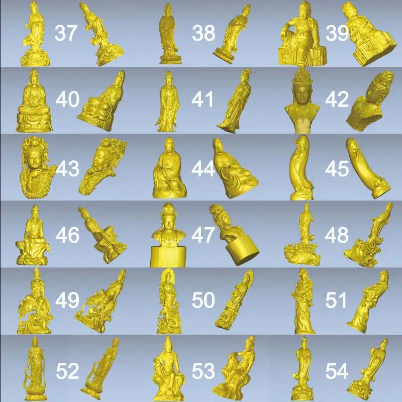 54 шт. на выбор модель богини Guanyin _ avalokitesvara 3D STL для 4 осевой резной фигуры станок с