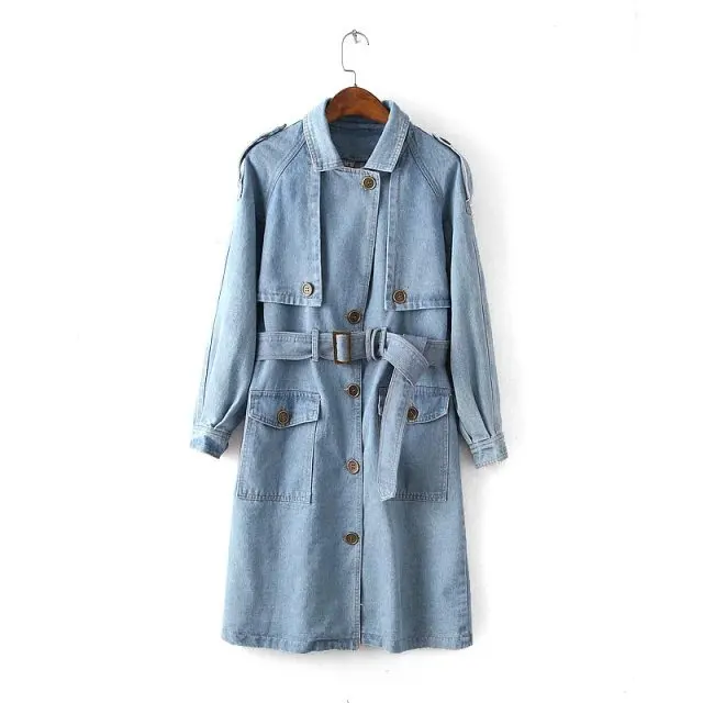 British Style Denim trench coat 