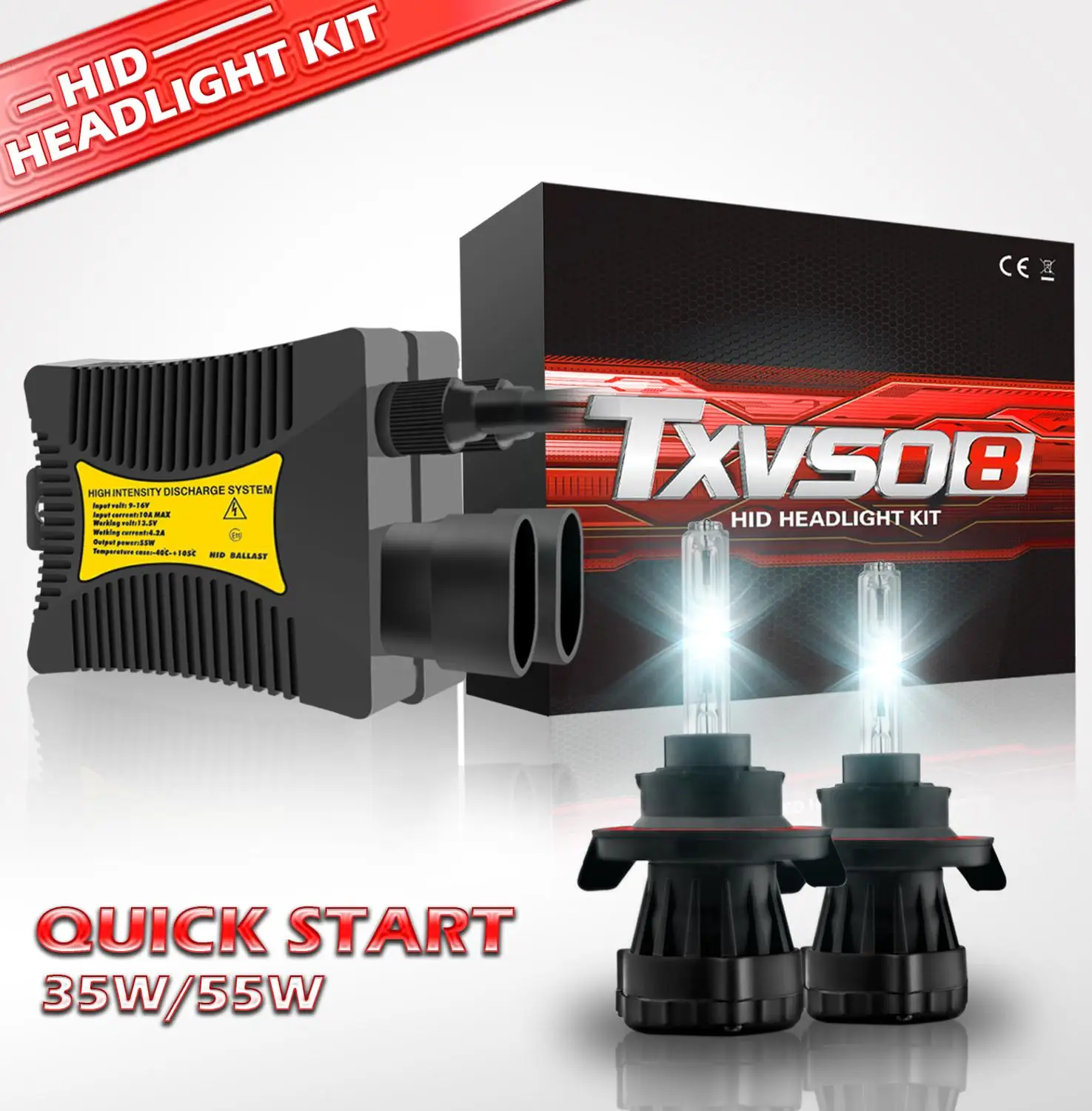 TXVSO8 55 Вт HID ксеноновая фара конверсионный комплект лампы H1 H3 H4 H7 H8 H9 H11 9004 9005 3000K 4300K