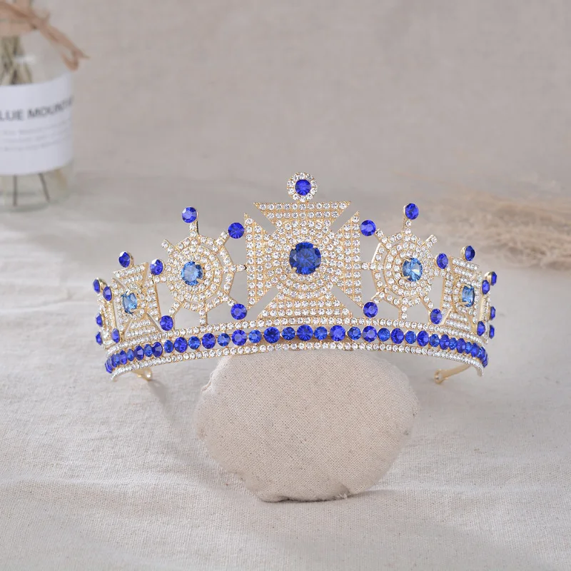 Новый невесты красочные свадебные украшения для волос кристалл тиара свадебный
