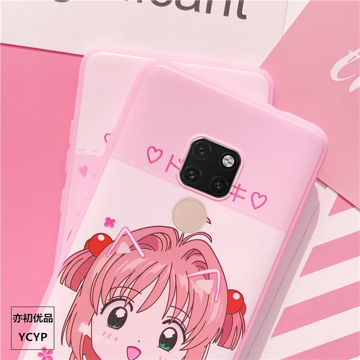 P30 pro милый чехол с принтом "Сейлор Мун"+ пленка для экрана из закаленного стекла чехол для huawei Nova4/3/3E/P20lite/P20 pro/P10/P10plus/Коврики 20/10