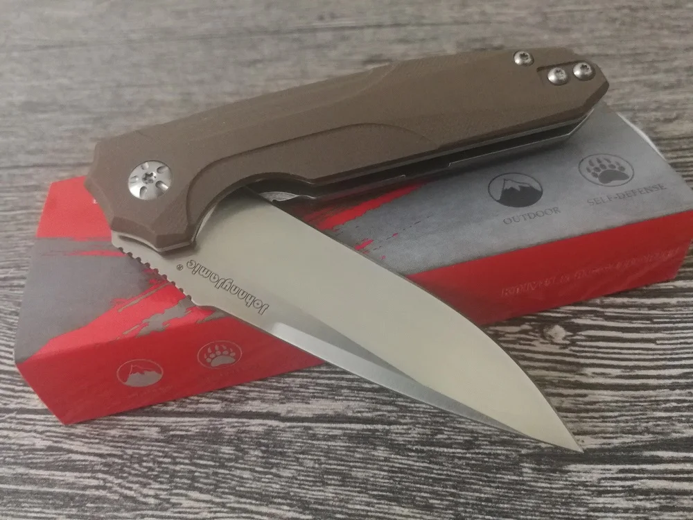 Johnnyjamie бренд Presidio C818GP карман Ножи черный G10 ручка D2 Нержавеющая сталь лезвие шариковый подшипник армейский Ножи s для повседневного использования, для кемпинга