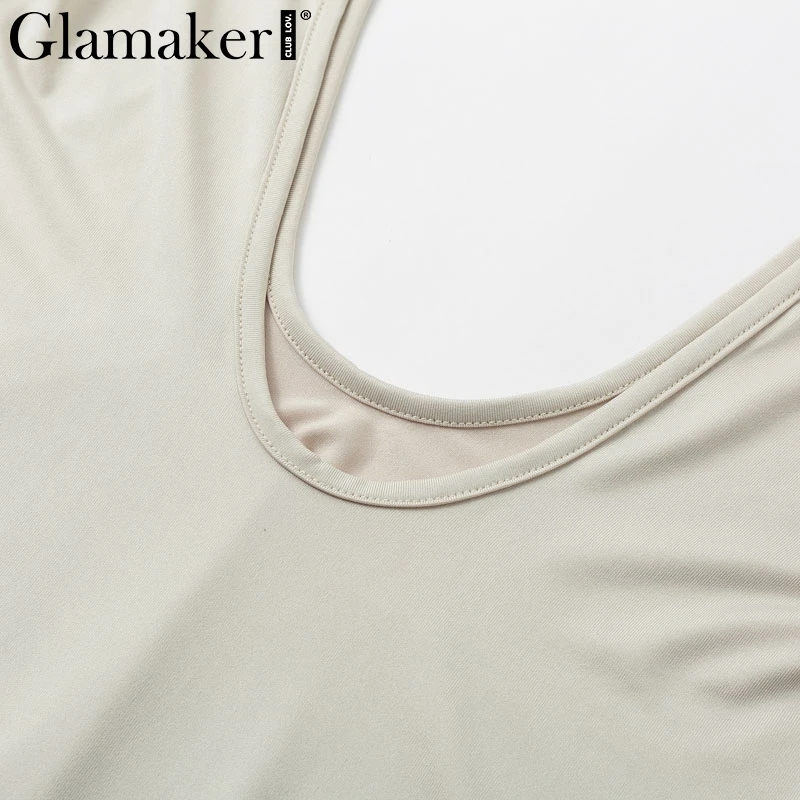 Glamaker выдалбливают трикотажное платье Для женщин пикантные-Костюм из нескольких предметов Длинные рукава Короткие мини-платье зима club crop водолазка праздничное платье