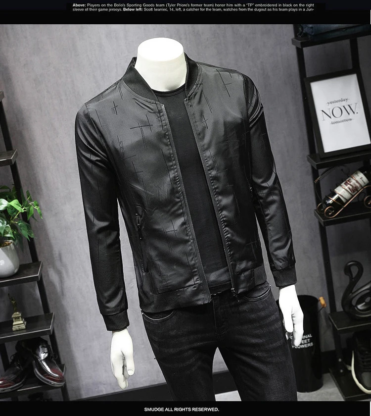 Весенняя мужская куртка с буквенным принтом,, приталенная, Casacas Para Hombre, большой размер, 5xl, умная, повседневная, Jaqueta Masculina, стимпанк