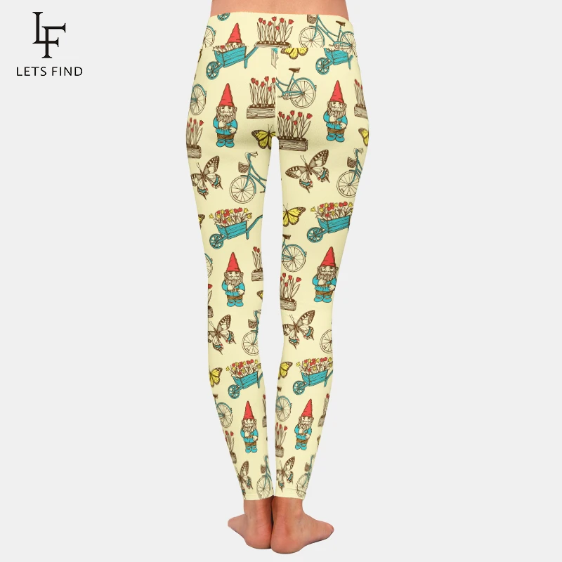 LETSFIND высокого качества Женская мода 2019 из молочного шелка с принтом Leggngs высокой