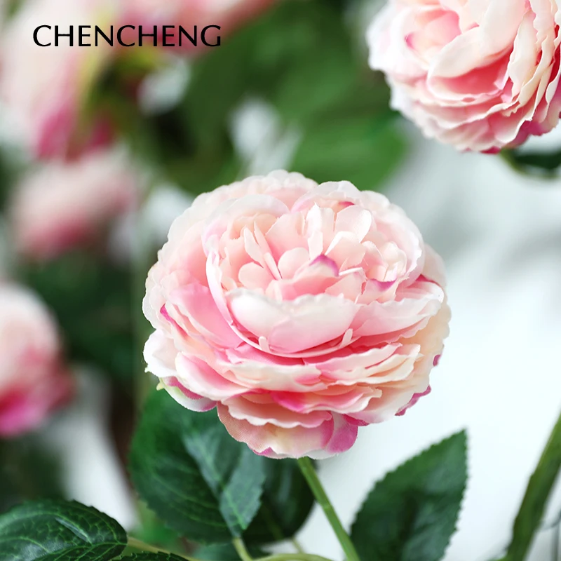 CHENCHENG, 11 голов, шелковые искусственные цветы, пион, искусственная Виноградная лоза, роза, ротанг, на стену, для дома, осени, свадьбы