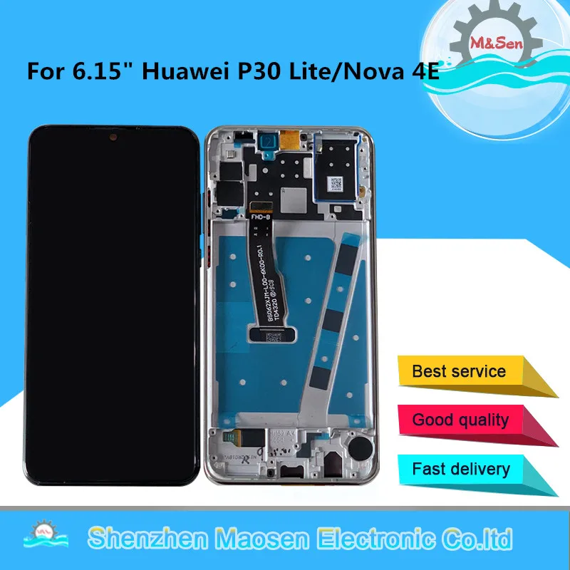 

Оригинальный ЖК-дисплей M & Sen 6,15 "для Huawei P30 Lite, экран с рамкой и сенсорной панелью, дигитайзер для Huawei Nova 4E, рамка дисплея