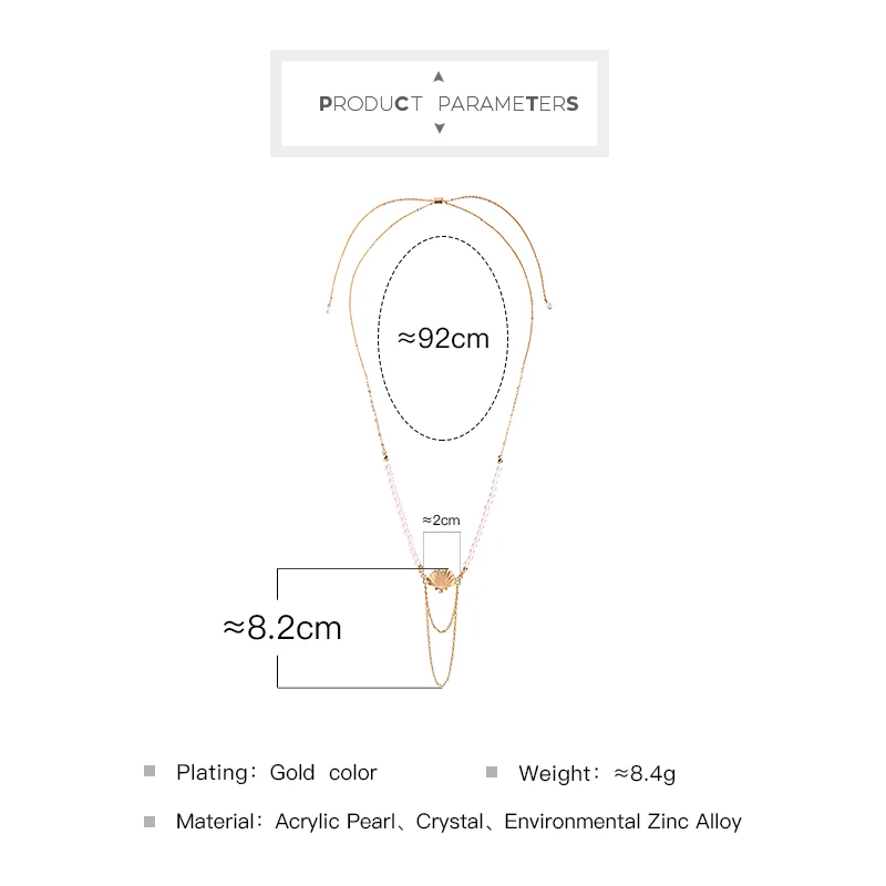 Простое дизайнерское ожерелье золотого цвета с регулируемой ракушкой для женщин