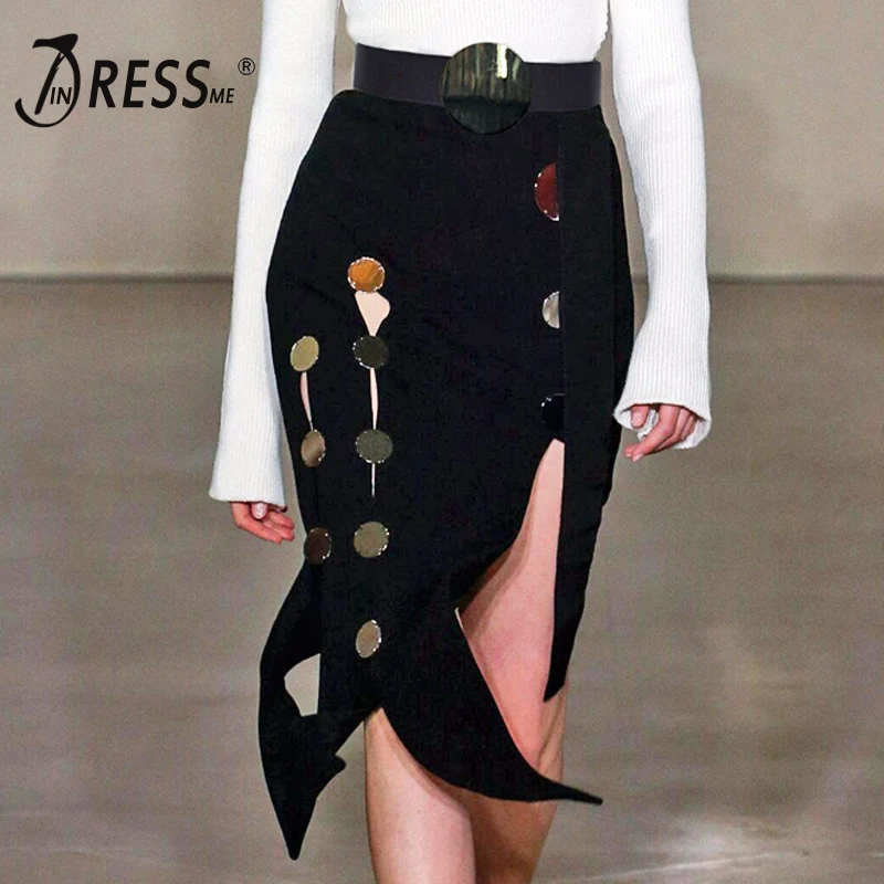 INDRESSME новинка 2019 сексуальная облегающая юбка-карандаш Юбки До Колена одежда для