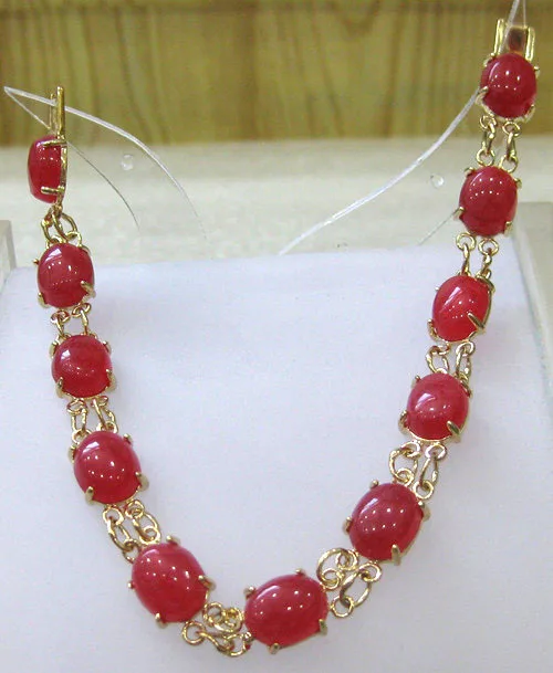 

lady's fine red stone bracelet new