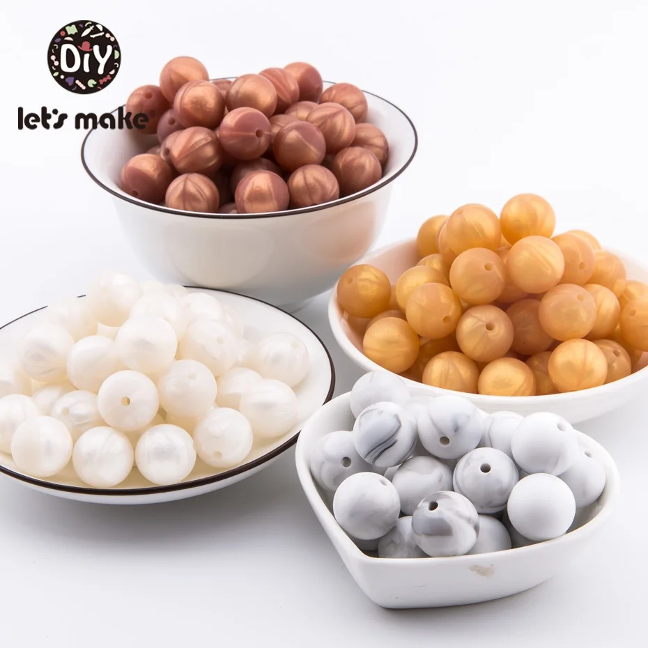 50 шт. силиконовые бусины прорезыватели для зубов 15 мм|round beads|silicone beadsmetallic beads |