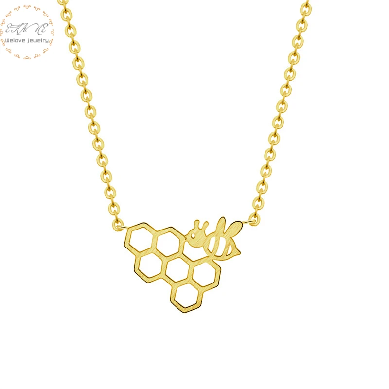 Ожерелье из нержавеющей стали цвета розового золота с подвеской в виде