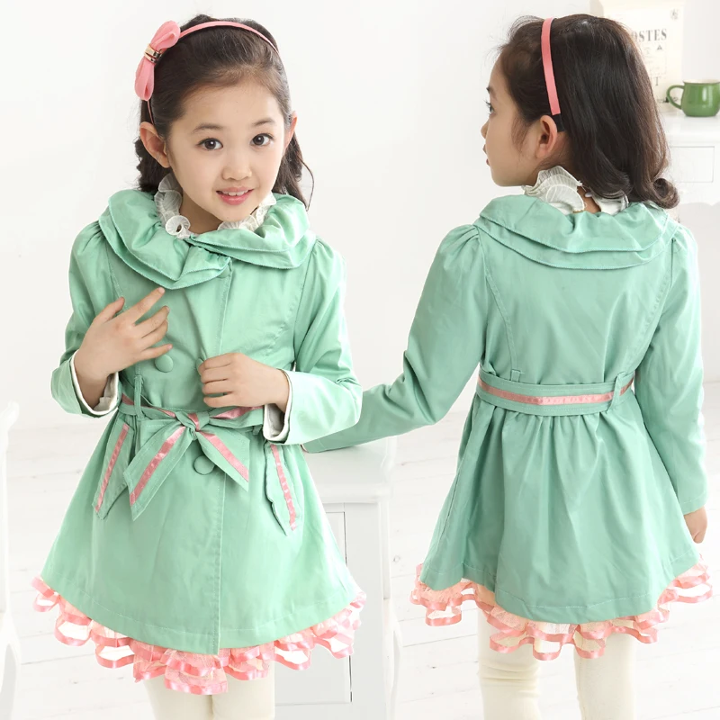 Плащ принцессы для девочек от 4 до 6 лет двубортное пальто средней длины с