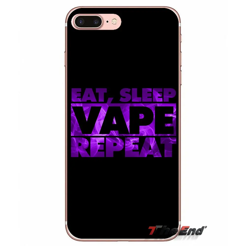 Eat Sleep Vape Vaping Quotes Soft TPU Case For Samsung Galaxy S3 S4 S5 MINI S6 S7 edge S8 Plus Note 2 3 4 5 Grand Core Prime | Мобильные
