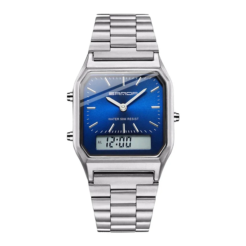 Women's Watches Luxury Brand Waterproof Digital Quartz Watch Stainless Steel Men's Sports Watch Male Silve reloj mujer hombre
