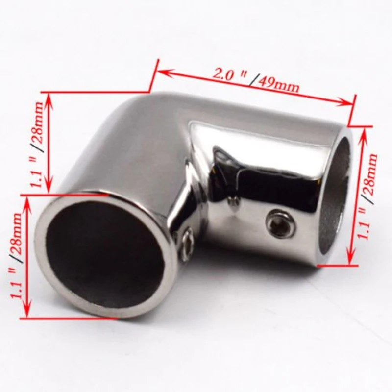 4PCS Boat Marine Hand Rail Fitting 90 Degree 7/8&quot Elbow Stainless Steel Polished | Hardware