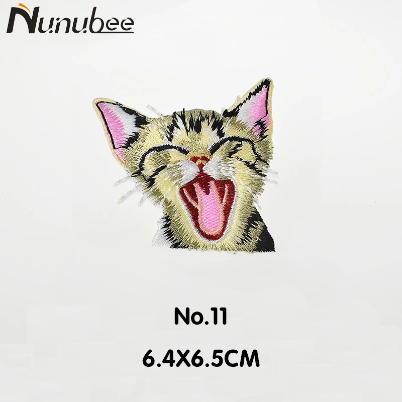 Nunubee 1 предмет высокое качество вышивка кошка патч для одежды аппликация наклейки