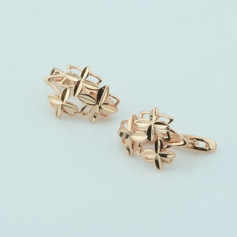 Модные ювелирные изделия 2 цвета Женские Висячие серьги белого розового золотого