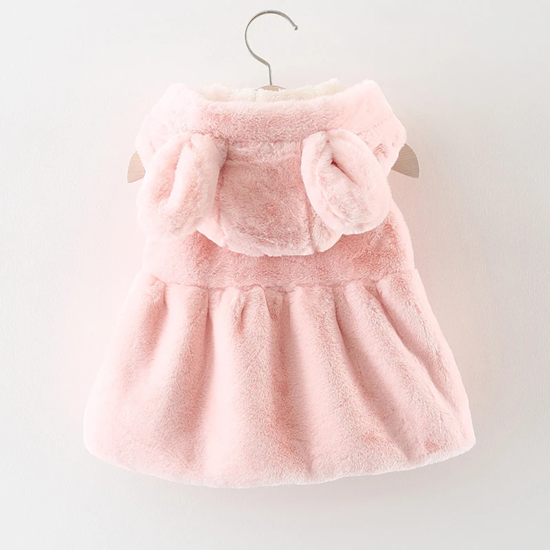 Baby girl clothes winter cartoon rabbit baby vest sleeveless hoodie coats 1-2years girls coat |