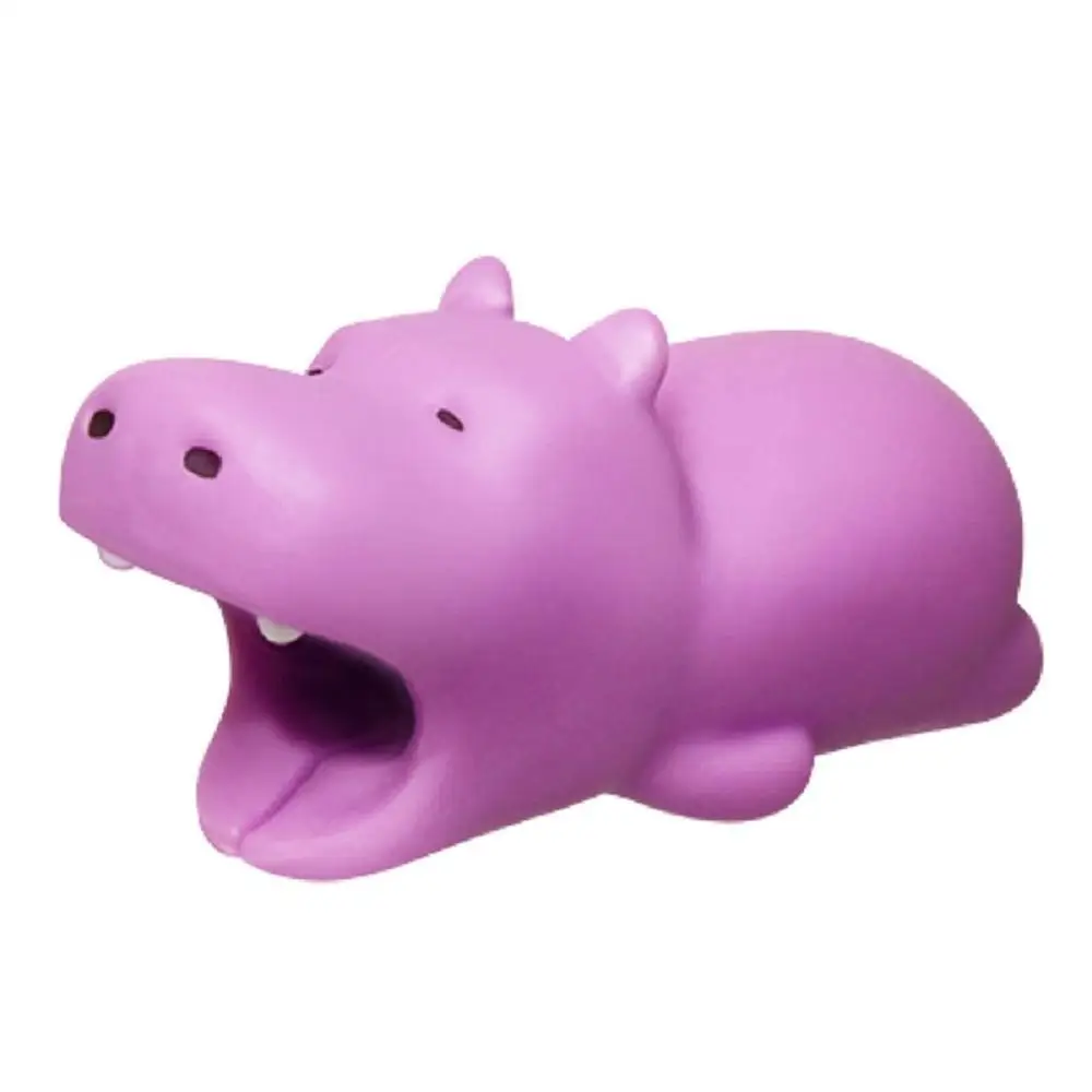 Hippopotamus Милые животные мультфильм Кабельный органайзер протектор для фигуры USB кабель для передачи данных USB кабель для зарядного устройства наушники устройство для сматывания кабеля - Цвет: Hippopotamus