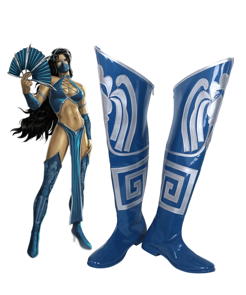 Синие сапоги для косплея Mortal Kombat Game Princess Kitana|shoes me|shoes shoesshoes blue |