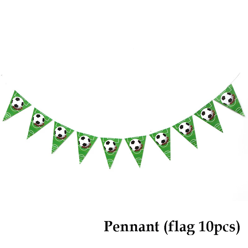 flags 10pcs Футбольные тематические праздничные товары для дня рождения, набор посуды, чашки, скатерть и флаги, соломинка, Детские вечерние украшения для мальчиков - Цвет: flags 10pcs