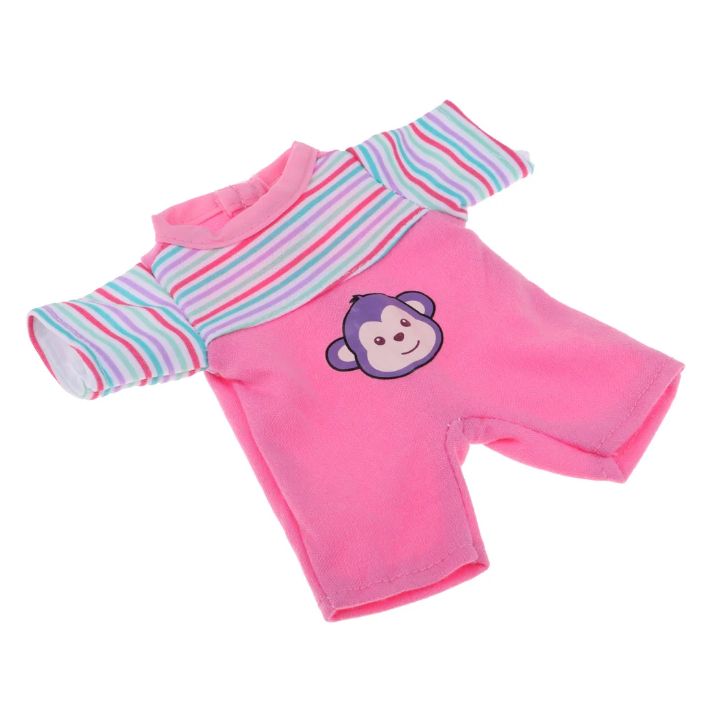Розовый полосатый комбинезон с обезьянкой дизайн одежды для 25 см Mellchan Baby Reborn кукла Mellchan кукла аксессуары
