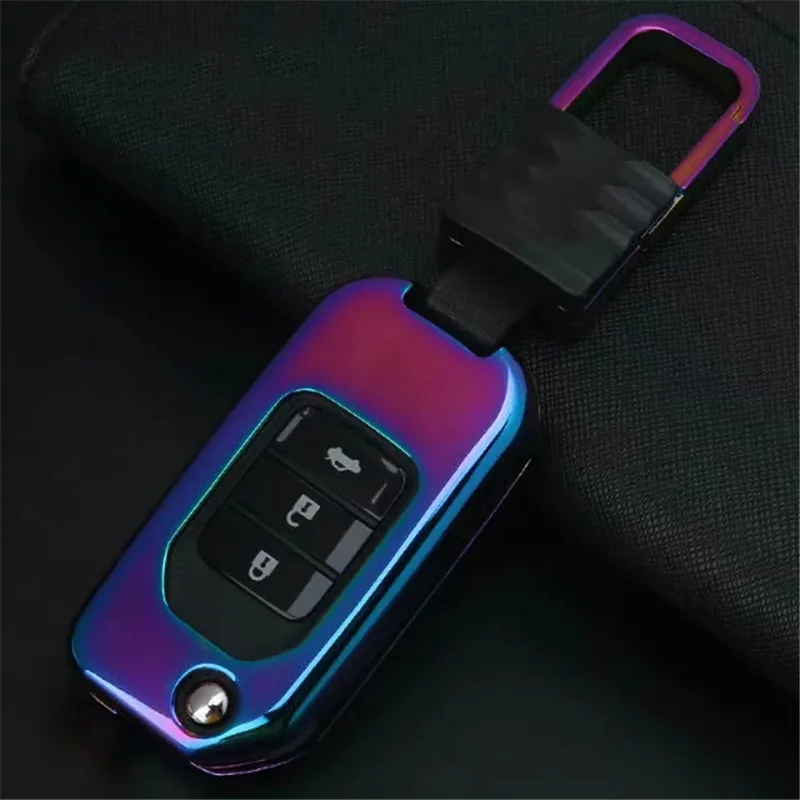 Чехол для ключей автомобиля из цинкового сплава с 3 кнопками для Honda FIT XRV VEZEL CITY JAZZ HRV Civic Crider CRV Защитная откидная крышка Fob