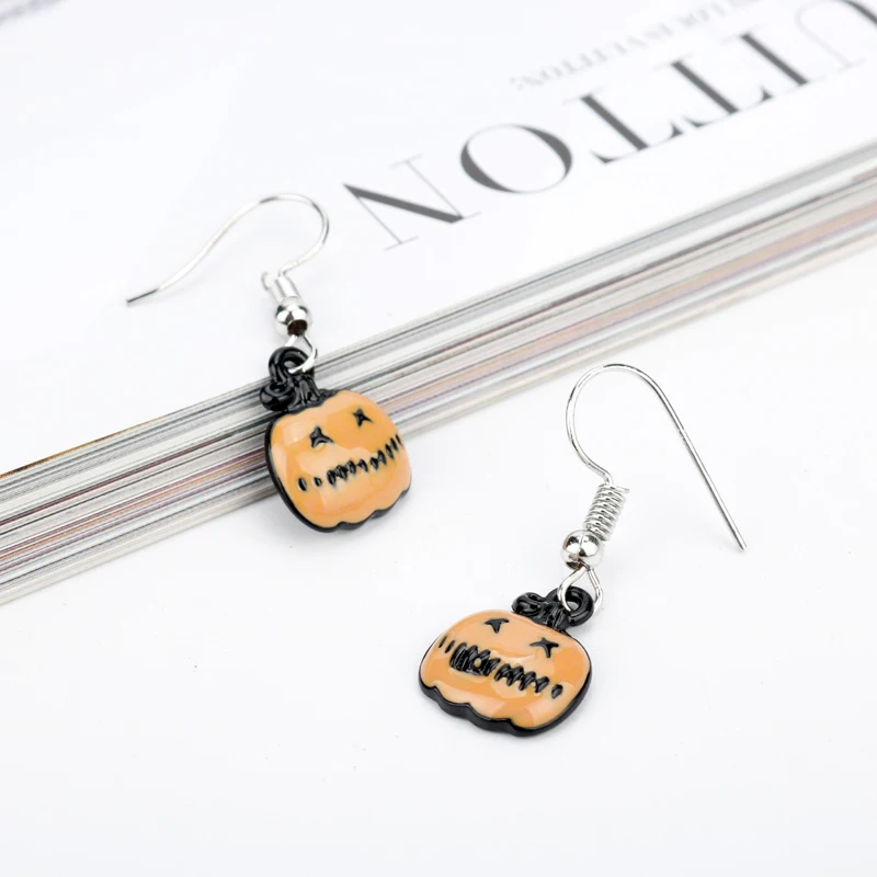 dongsheng Cute Cartoon Happy Pumpkin Drop Earrings Unique Halloween Hat Lips Ghost Funny Party Girl Jewelry Gfit -15 | Украшения и