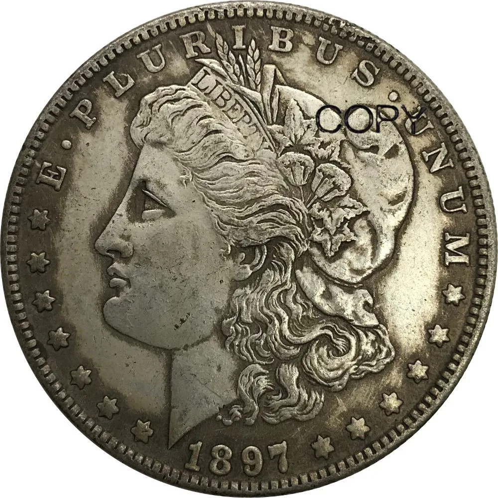 Развязанные копировальные монеты США 1897 o 1 доллар Морган кюпроникель