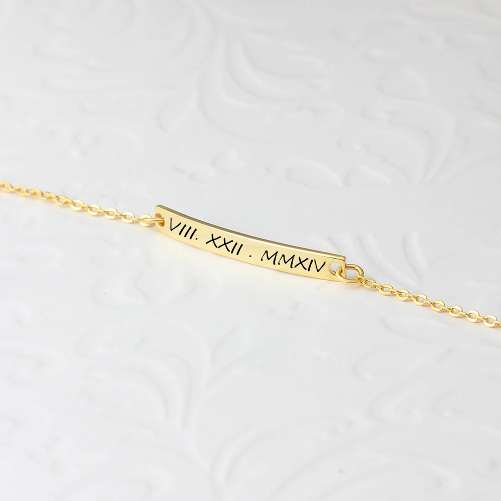 Персонализированные подарочные ID браслеты на заказ гравировка имя золотой цвет