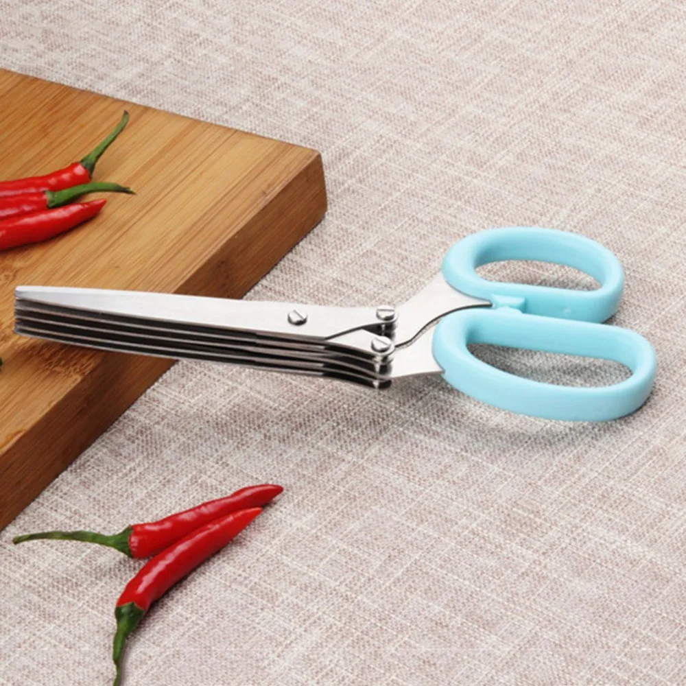 5 слойные кухонные рубленые ножницы для лука из нержавеющей стали офисные