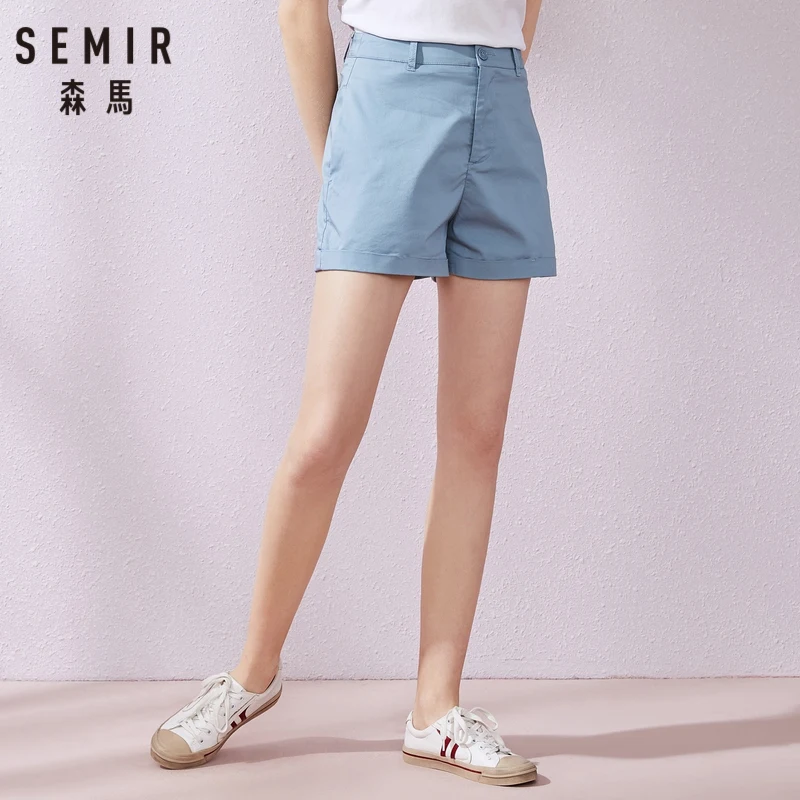 Женские шорты с высокой талией SEMIR повседневные тонкие надписью лето 2019 | Женская