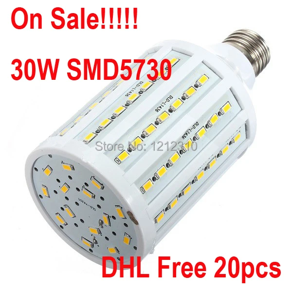 

Оптовая продажа 20 шт светодиодные лампы, E27 30W светодиодные лампы 5730 SMD светодиодные лампы кукурузы теплый белый/холодный белый AC110V/220 V DHL Бес...