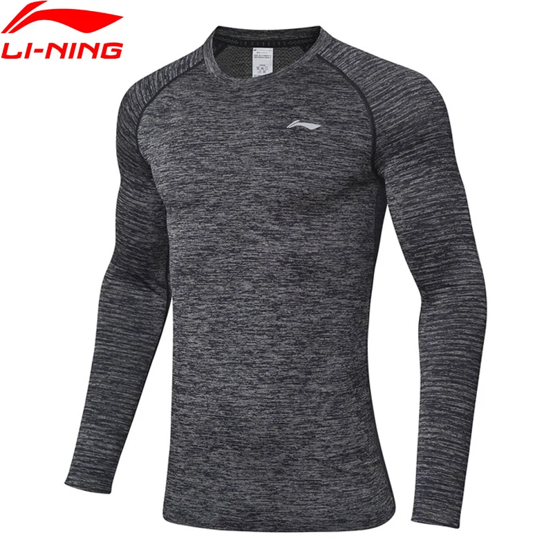 Мужская футболка с длинными рукавами Li Ning облегающая бесшовная Спортивная из