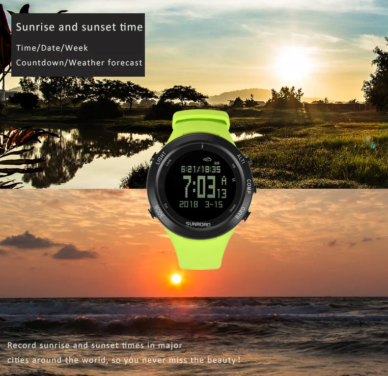 Reloj Hombre SUNROAD, военные цифровые спортивные часы для ныряльщиков, мужские часы, лучший бренд, роскошные часы с монитором сердечного ритма, наручные часы, часы saat