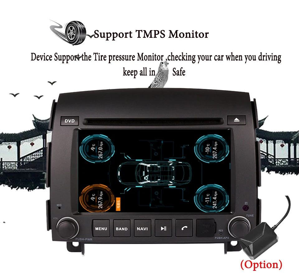 6,2 дюймов 4 Гб+ 32 ГБ, Android 8,0 Автомобильный DVD плеер для hyundai sonata 2006 2007 2008 Bluetooth gps навигации магнитолы стерео