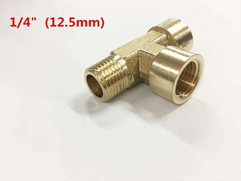 1/4 &quotG Male x 1/4&quot G Female Thread Tee Type 3 Way латунный Соединительный адаптер соединитель для