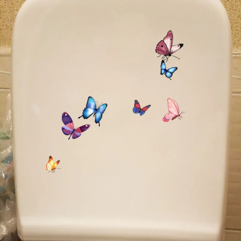 YOJA 24.4X22.9CM Butterfly Design Toilet Decal Art Wall Stickers Room Home Kits Pretty T3-1264 | Дом и сад
