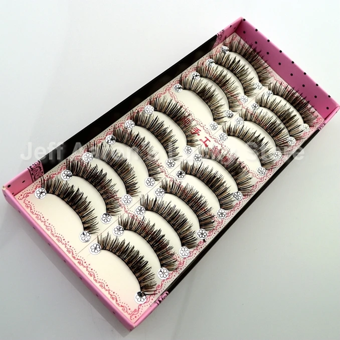 10 пар коричневых накладных ресниц ручной работы модные лахские глаза