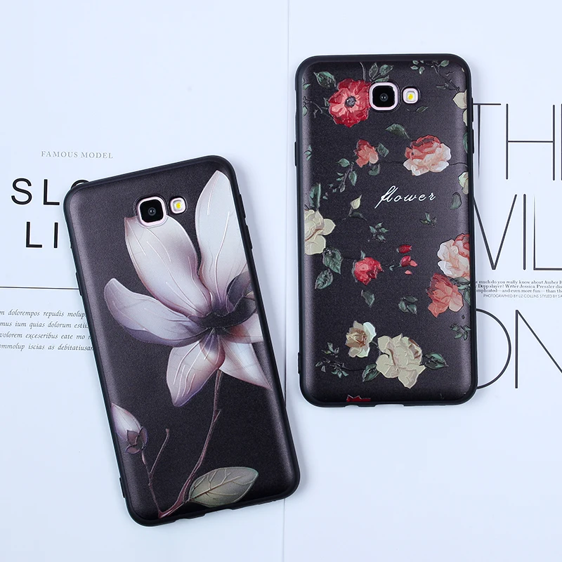 EIRMEON For Samsung Galaxy J3 J5 J7 A3 A5 A7 2016 2017 Case S8 S9 Plus J2 J8 2018 S7 Edge Silicon Flower Back Covers |