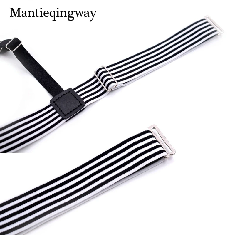 Mantieqingway для мужчин полосатые рубашки остается держатели регулируемые эластичные