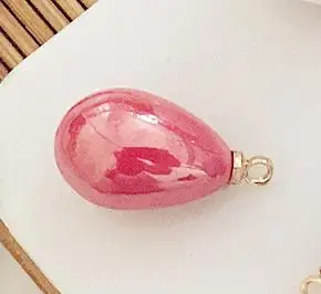 rose red Модные жемчужные эмалированные подвески в форме капли воды, Плавающие Подвески для самостоятельного изготовления ювелирных изделий, серьги с кисточками, аксессуары - Окраска металла: rose red
