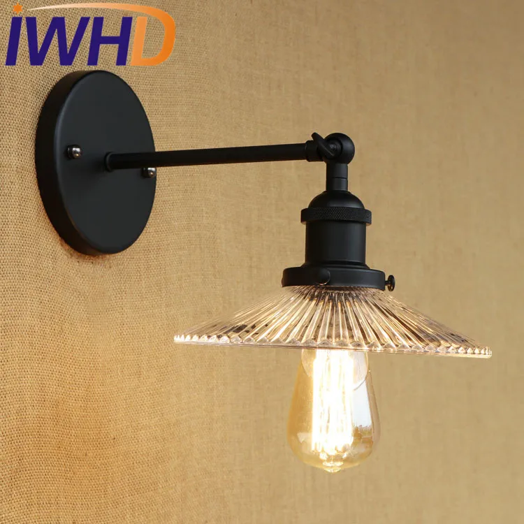 

IWHD Retro Loft Style Edison Wall Sconce Iron Glass Vintage Wall Light Fixtures Industrial Wall Lamp Home Lighting Lamparas