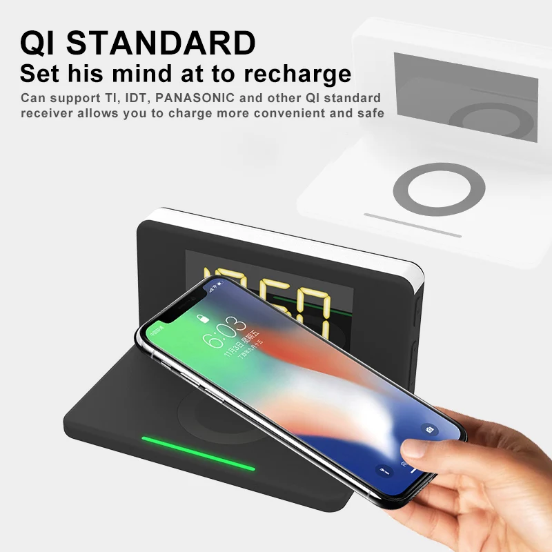 QI Беспроводной Светодиодный Настольные лампы для iPhone Xs/X/XR/8 для samsung s10/9/8/7/6 для xiaomi huawei телефона быстрое зарядное устройство док-станция для зарядки