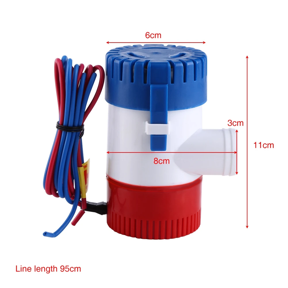 12V 3A 1100 GPH Электрический морской Трюмный насос погружной для яхты лодки пластиковый и металлический Трюмный водяной насос