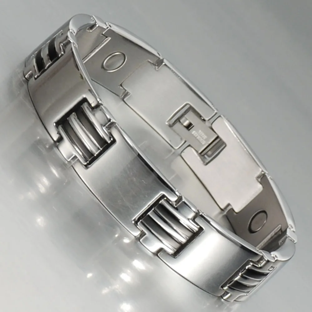 

Wollet Jewelry 316L Stainless Steel Bracelet For Men Black Metallic Silver Color