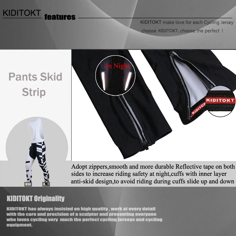 

KIDITOKT 2020 Winter Cycling Bib Pants With 3D Gel Padded MTB Bike Tights Keep Warm Mountain Bicycle Cycling Trousers For Men