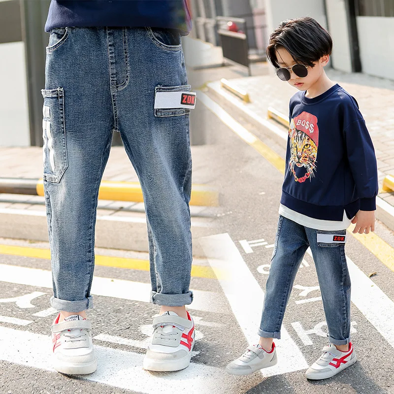 Детские штаны джинсы для маленьких мальчиков и девочек плотные детские