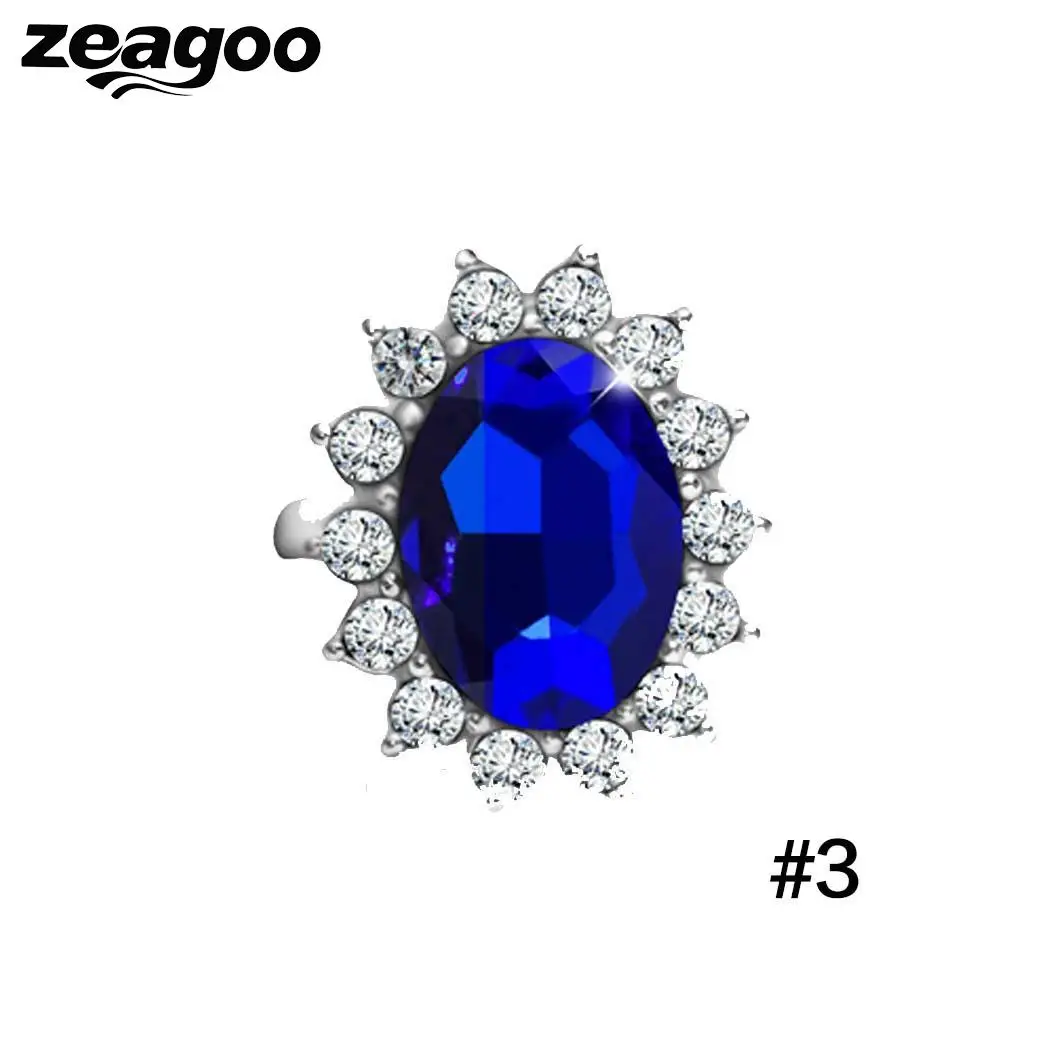 Zeagoo Ретро стиль большое кольцо с синим драгоценным камнем для женщин женские